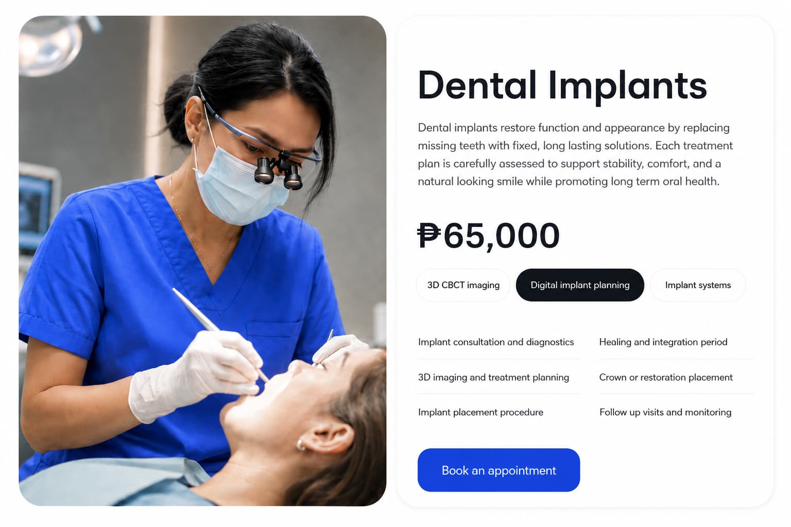 The Smile Co. dental implants treatment detail